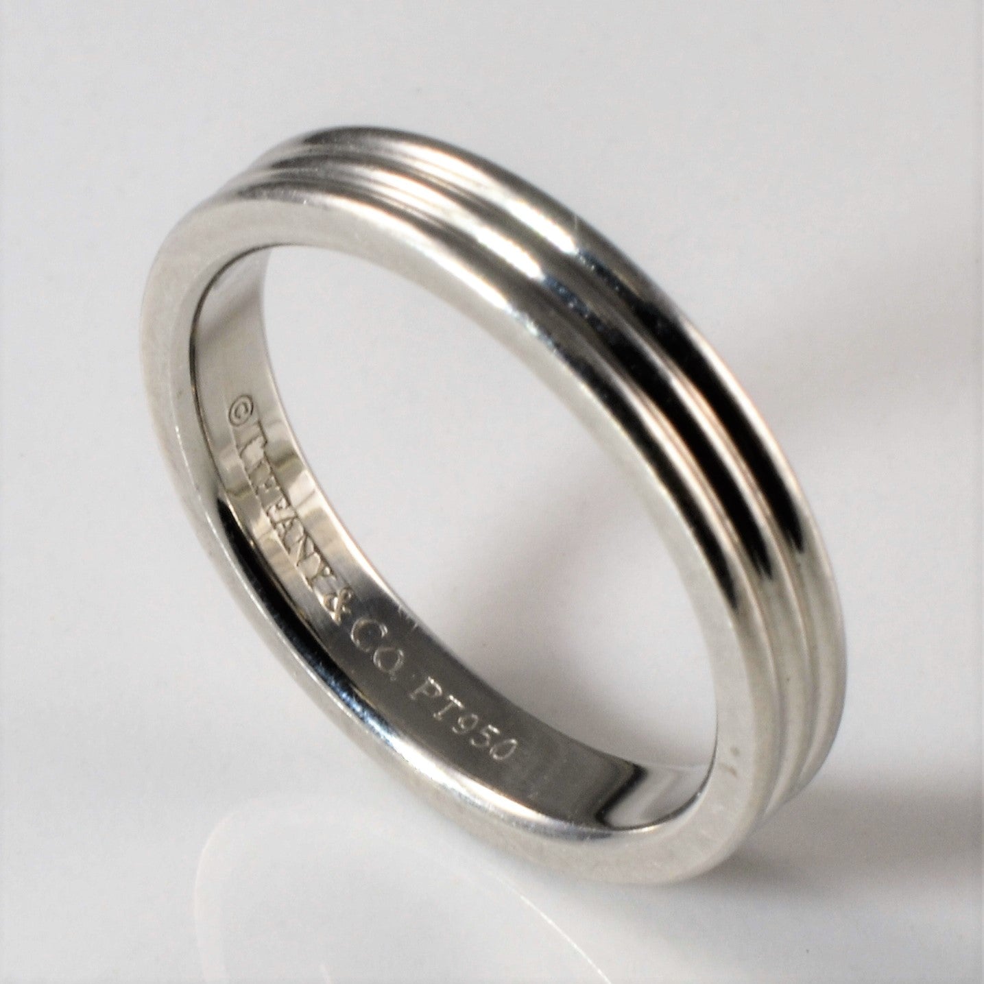Tiffany & Co. Platinum Wedding Band Ring for Women - Size 4, Classic Comfort Fit Design - Perfect for Engagement, Anniversary & Everyday Elegance