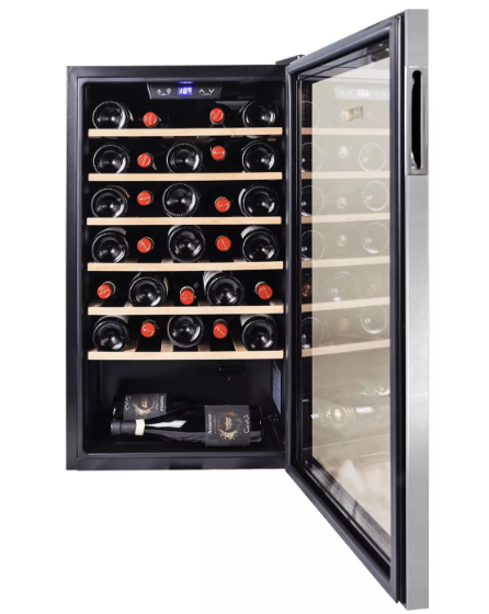 Chateau CW 343ES AT 34 Bottle Wine Cooler - Premium Freestanding Wine Refrigerator for Home, Bar, or Restaurant Use