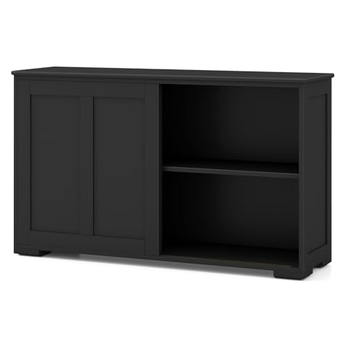 Black/Wooden Sliding Door