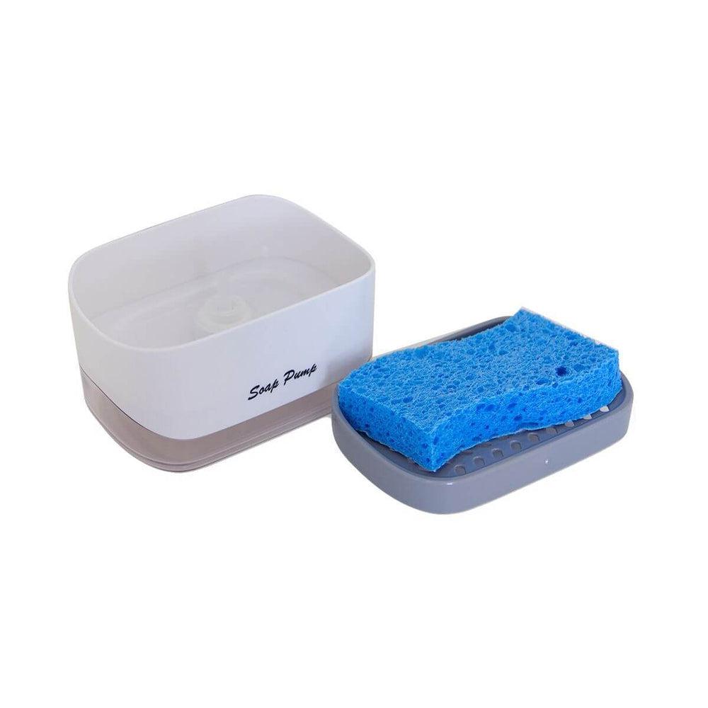 Automatic Soap Dispensing Dish Sponge Holder - Leak-Proof Kitchen Organizer for Sink Countertop | Perfect for Washing Dishes, Cleaning Utensils & Keeping Kitchen Tidy