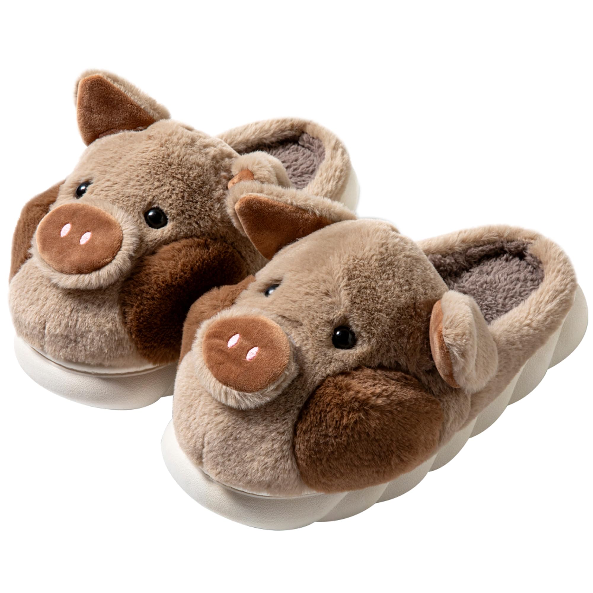 **YILANLAN Cozy Pig Slippers for Women - Soft Plush Animal House Slippers with Non-Slip Sole - Perfect for Home, Lounge & Indoor Comfort**