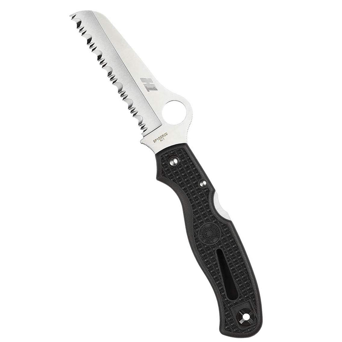 Spyderco Atlantic Salt Rust-Free Serrated Edge Knife - High-Performance Fishing & Outdoor Survival Tool for Boating, Camping, and Emergency Use