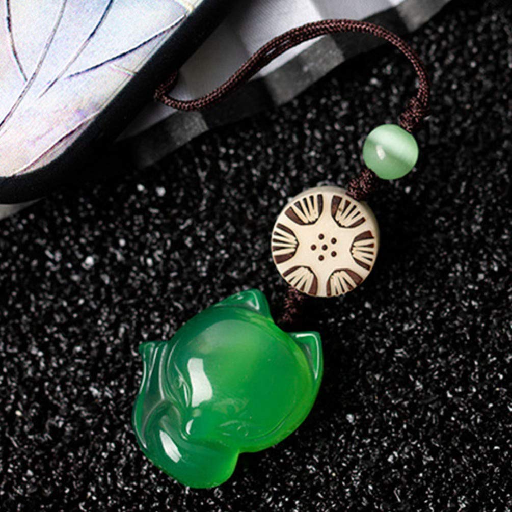 UKCOCO Cartoon Phone Lanyard - Beaded Wrist Strap & Key Holder for Decor & Gifts (Emerald Charm)