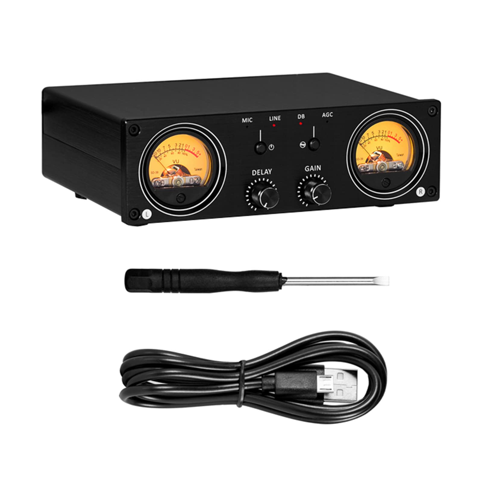 Professional VU Meter & Converter Box - Analog Sound Level Indicator for Amplifier/Preamp Switch Box - Perfect for Home Studio, DJ Setup & Audio Equipment Monitoring