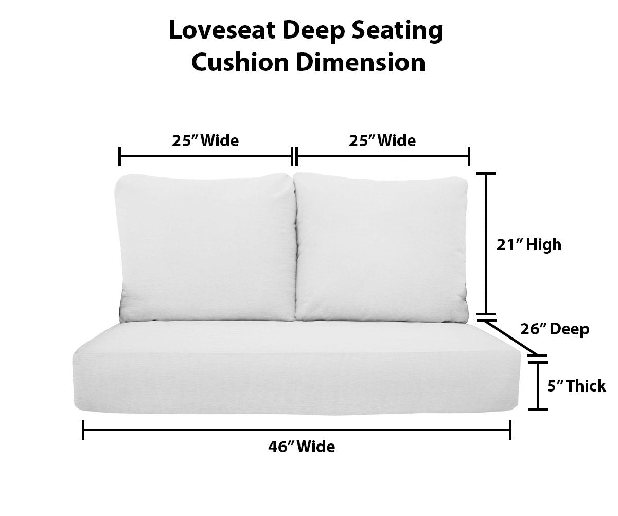 Sunbrella Astoria Stripes Deep Seating Loveseat Cushion Set - Water-Resistant Outdoor Patio Furniture Cushions for Sofa, Sectional & Lounge Chairs