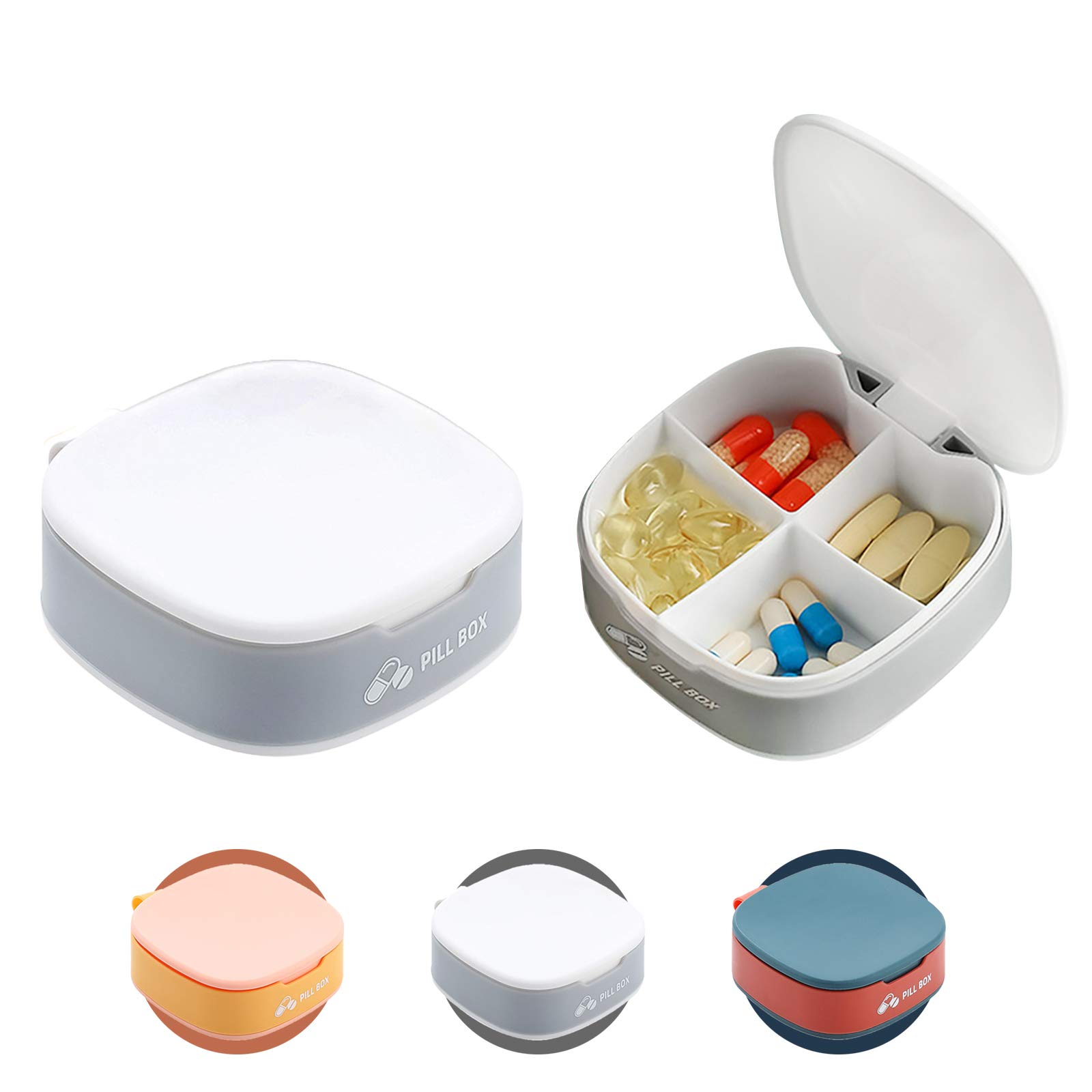 4 Times a Day Pill Organizer Box - Small Weekly Medicine Case for Vitamins & Supplements (White, 1PCS) - Perfect for Travel, Home & Daily Medication Management
