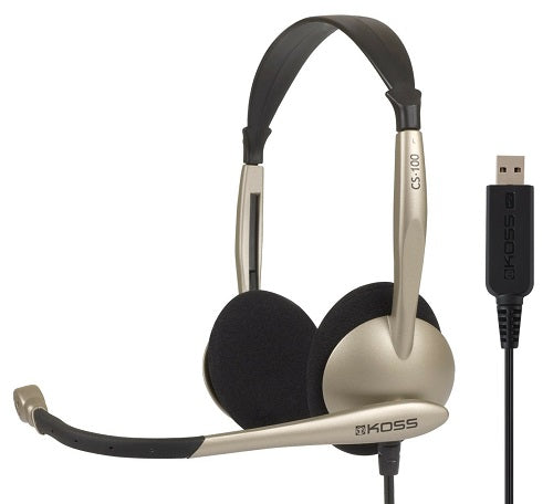Koss CS100 USB Gaming Headset with Microphone - Noise Cancelling Over-Ear Headphones for PC, PS4, Xbox - Perfect for Online Gaming, Streaming & Video Calls