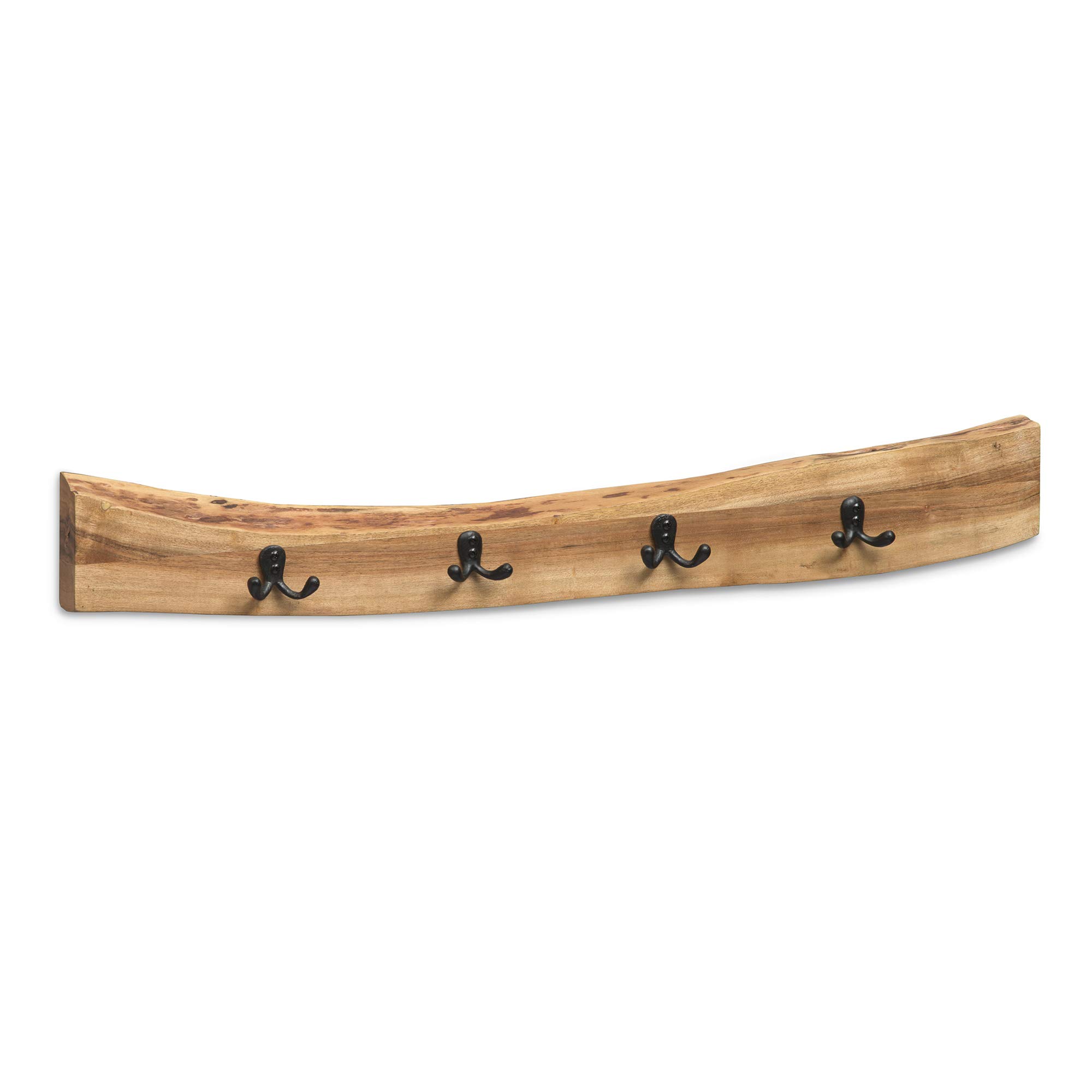 Natural Live Edge Acacia Wood Coat Hook & Bench Set - 36