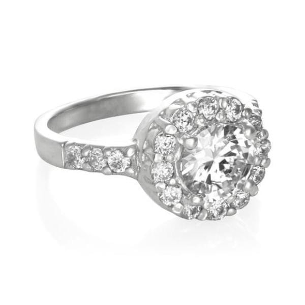 Elegant Clear Topiary Crown Ring for Women - Vintage Crystal Leaf Wedding Bridal Jewelry - Perfect for Engagement, Prom, and Special Occasions