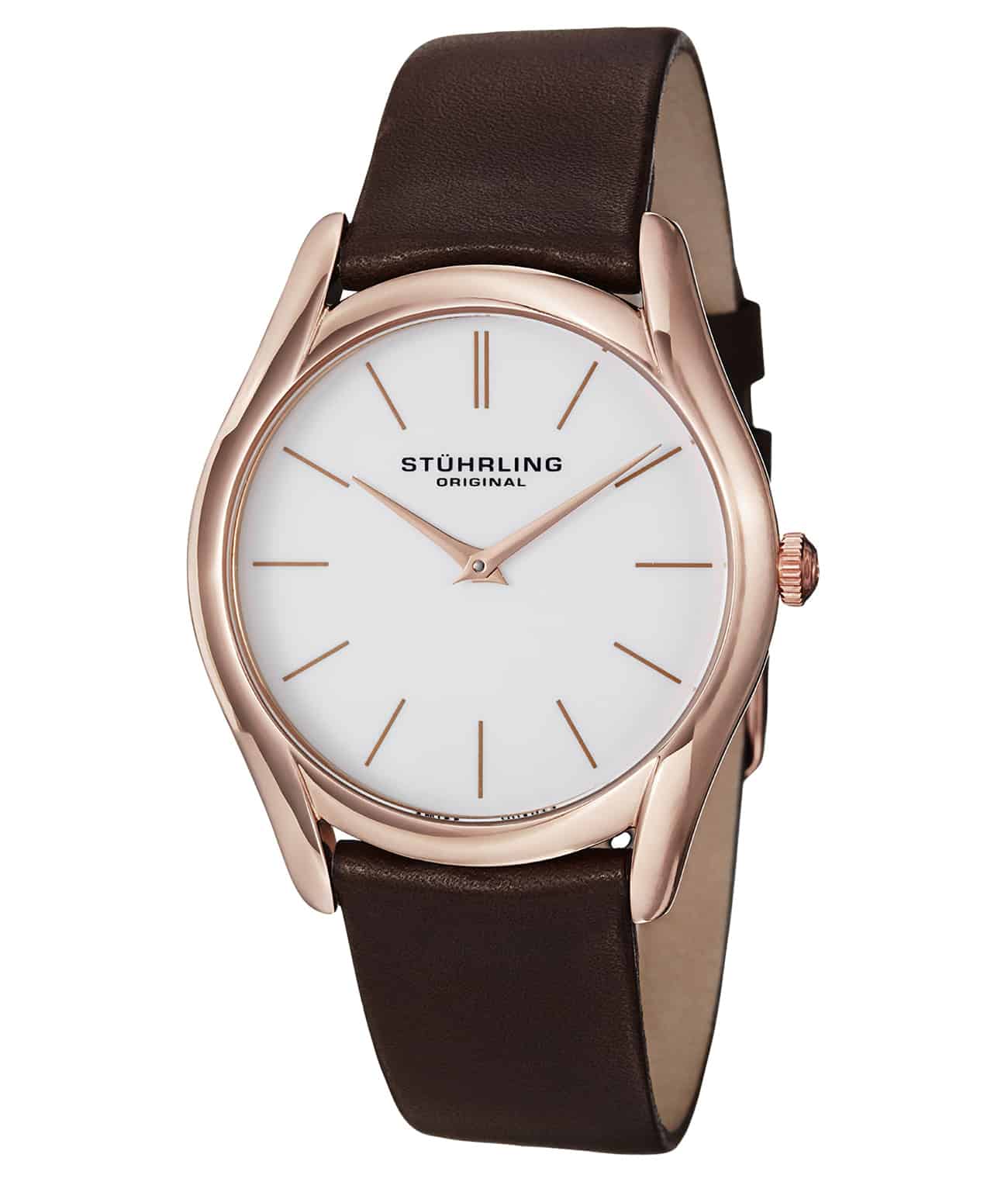 White Dial / Silver Case / Black Leather Strap Tang Buckle