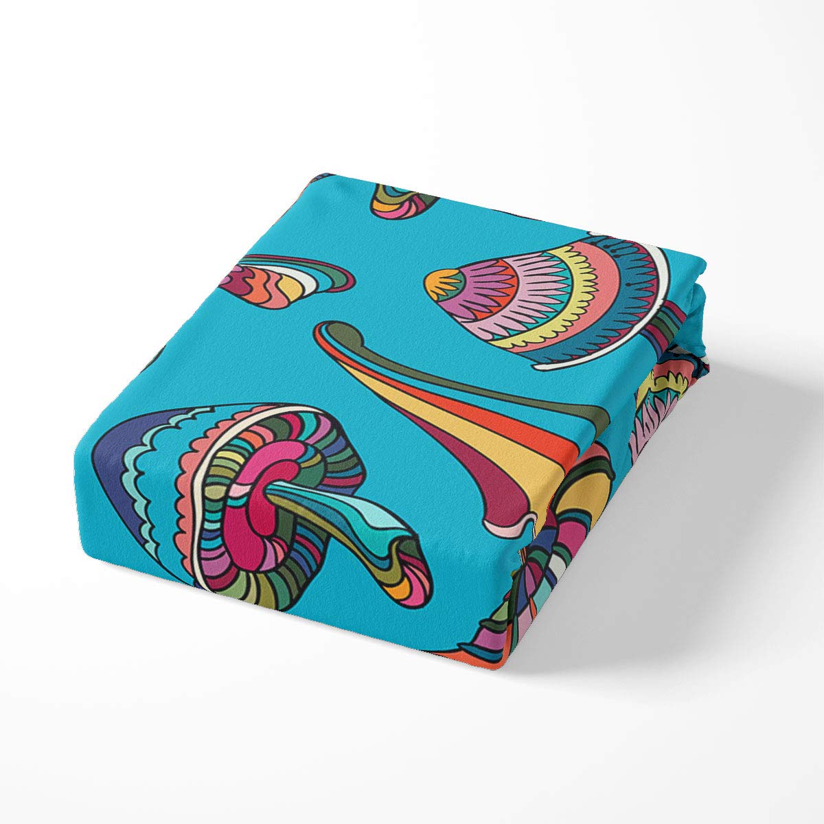 Vibrant Mushroom Duvet Cover Set for Kids & Teens - Twin Size Psychedelic Botany Bedding with Whimsical Doodles - Perfect for Boys & Girls Bedrooms, Dorm Decor, and Fantasy-Themed Sleep Spaces