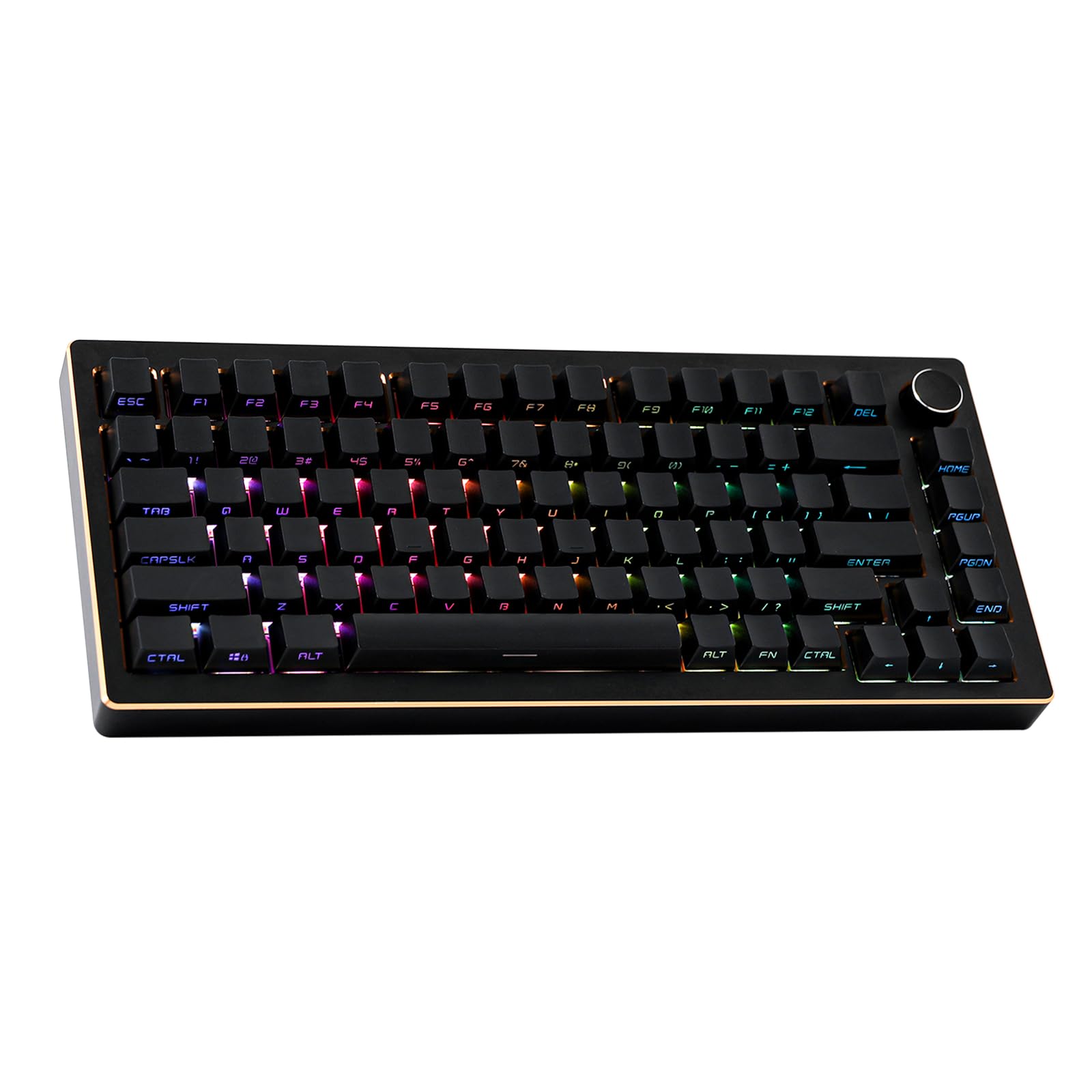 EPOMAKER Tide75 QMK/VIA Programmable Wireless Mechanical Keyboard - 75% Compact Aluminum Body, Bluetooth/2.4Ghz/USB-C Connectivity, FR4 Plate - Creamy Linear Lemon Switches for Windows/Mac (Black) - Perfect for Gaming, Coding & Office Work