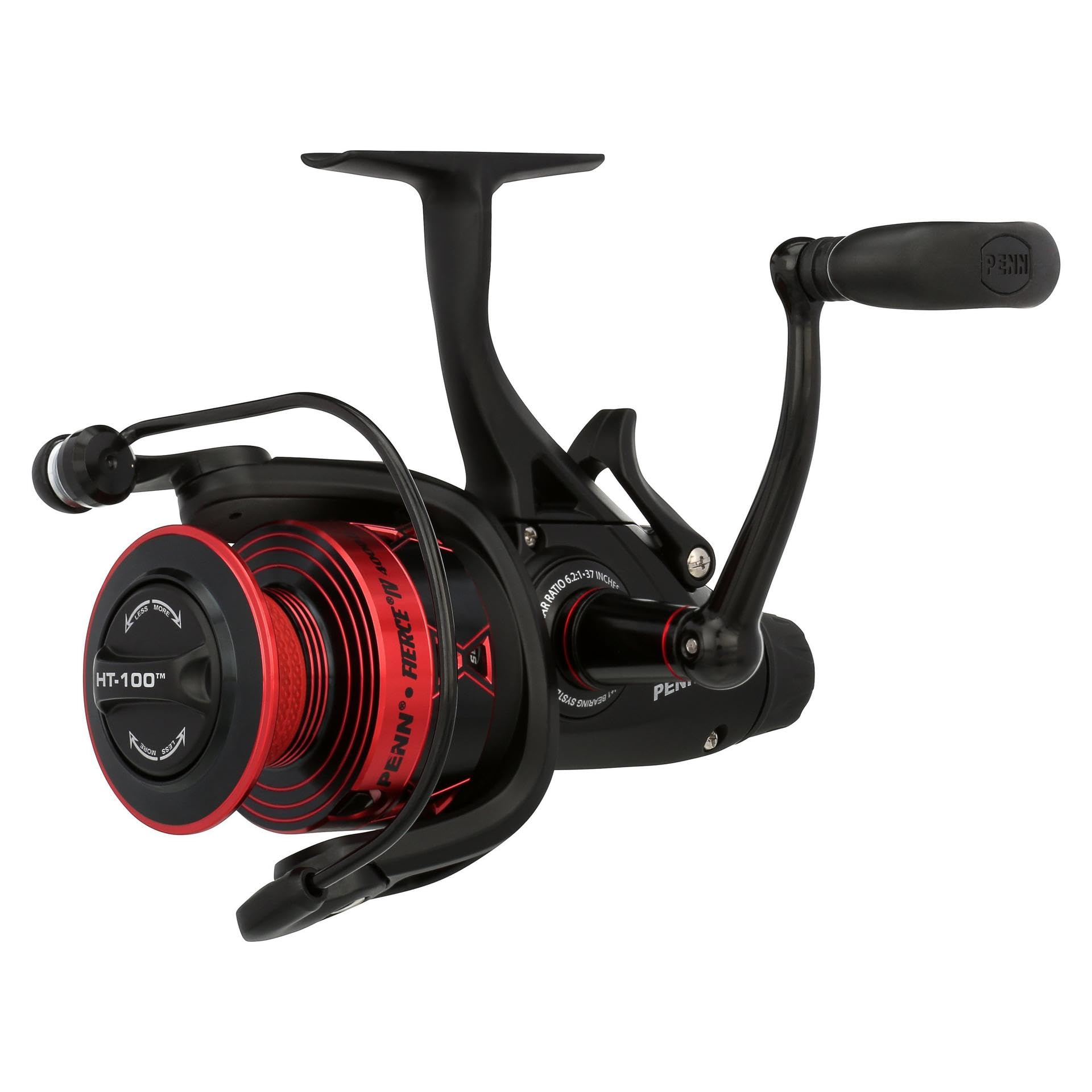 Penn Fierce IV Saltwater Spinning Reel - Heavy Duty Fishing Reel for Saltwater & Freshwater, Ideal for Boat, Kayak, Shore, Surf Fishing, Jigging & Spinning | Durable Black/Red Design | Perfect for Deep Sea, Inshore & Beach Angling