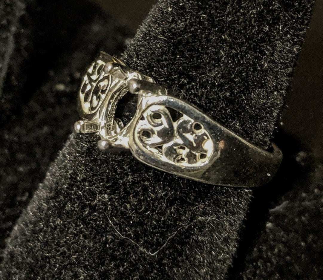 Solid Sterling Silver or 14kt Gold Marquise Filigree Pre-Notched Ring Blank - Size 7 Shank Setting (6x3mm & 10x6mm Options) - Perfect for Jewelry Making, Engagement Rings & DIY Craft Projects