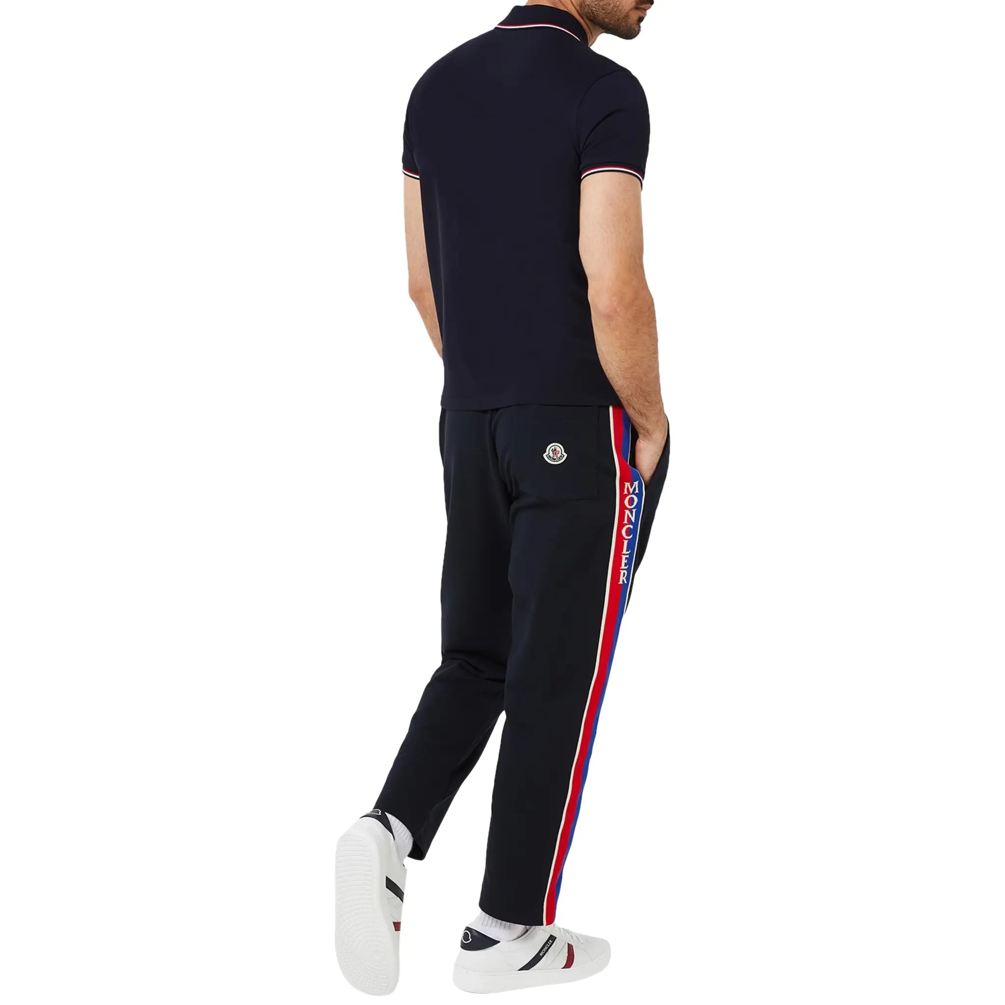Moncler Men's Indigo Blue Polo Shirt - Premium Cotton Short Sleeve Casual Shirt for Golf, Business & Summer Wear