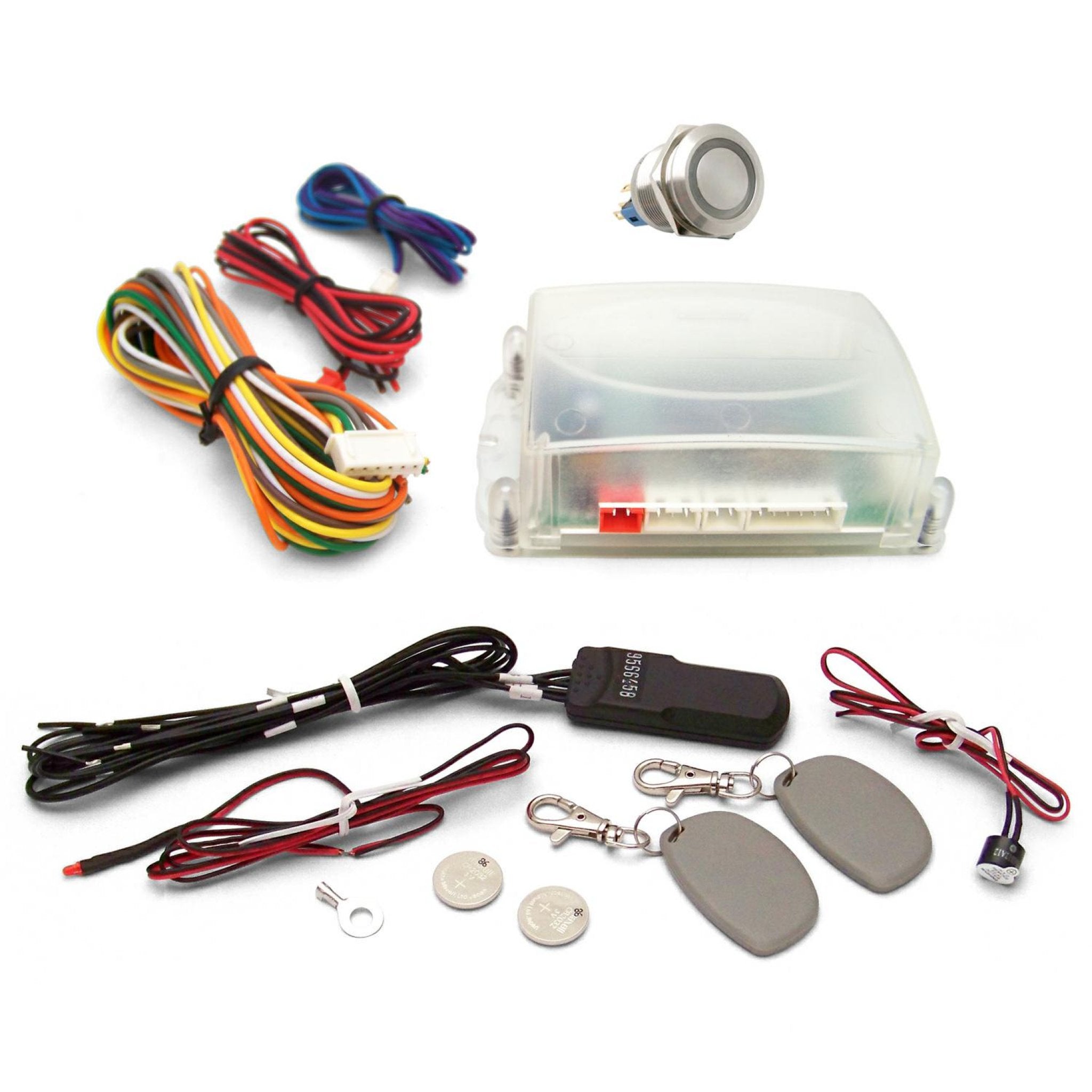 1904 Studebaker Model 9502 Illuminated Billet Push Button Engine Ignition Start Kit - 12V RFID Security System for Classic Car Restoration & Hot Rod Customization