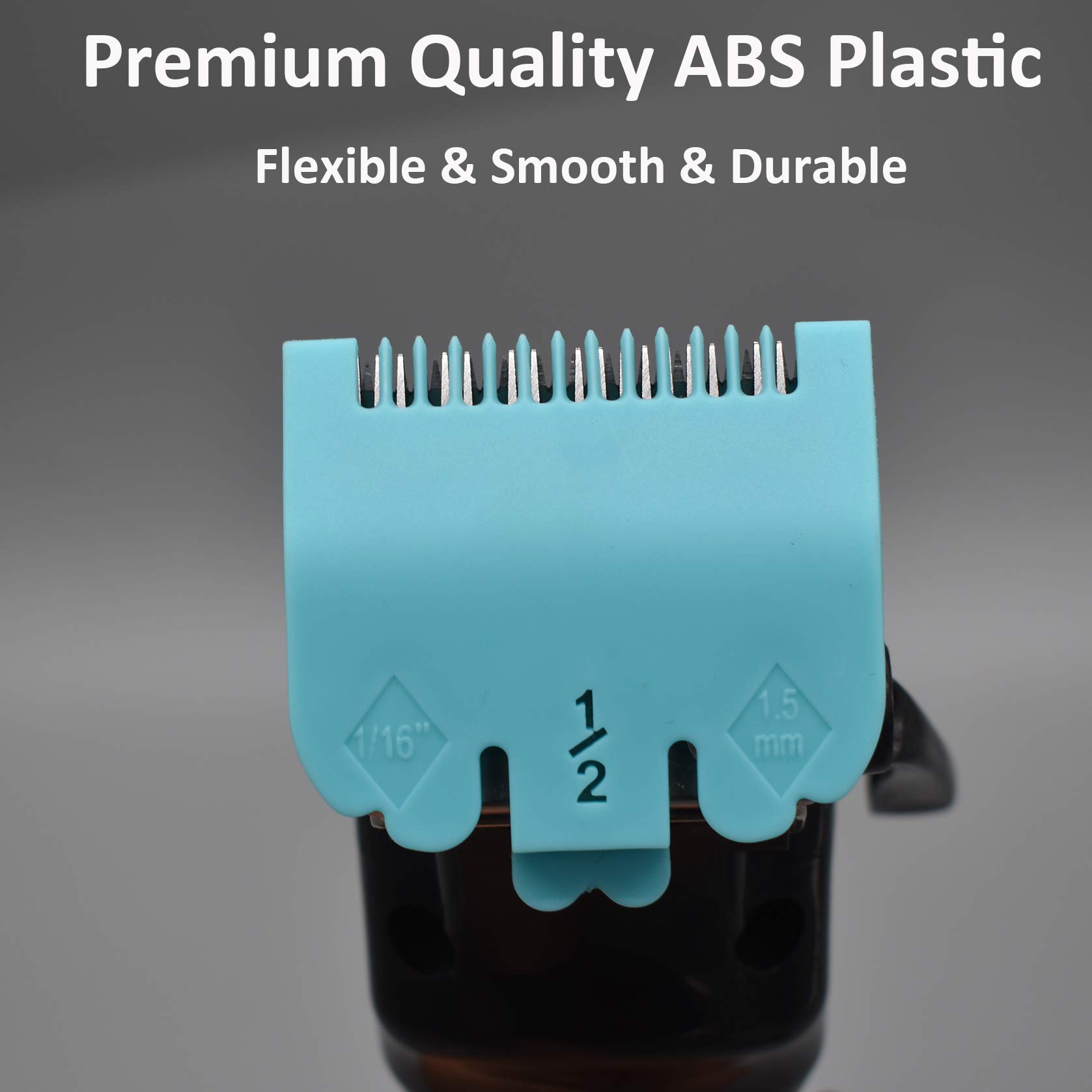 Professional Hair Clipper Attachment Combs - Color Coded Cutting Guides (1/8