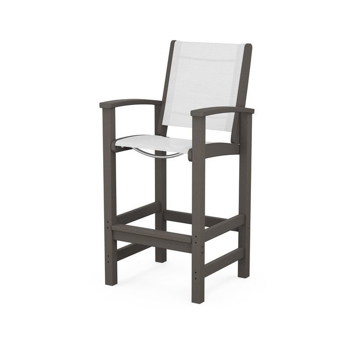 POLYWOOD Coastal Bar Chair - Outdoor & Indoor Bar Stool, Weather-Resistant, Durable, Comfortable - Perfect for Patio, Deck, Kitchen, and Poolside Use