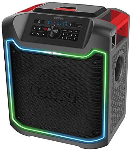 ION iPA125C Pathfinder 280 8-Inch 120W Waterproof Bluetooth Speaker with FM Radio, LED Lights & Rechargeable Battery - Perfect for Pool Parties, Beach Outings & Outdoor Adventures