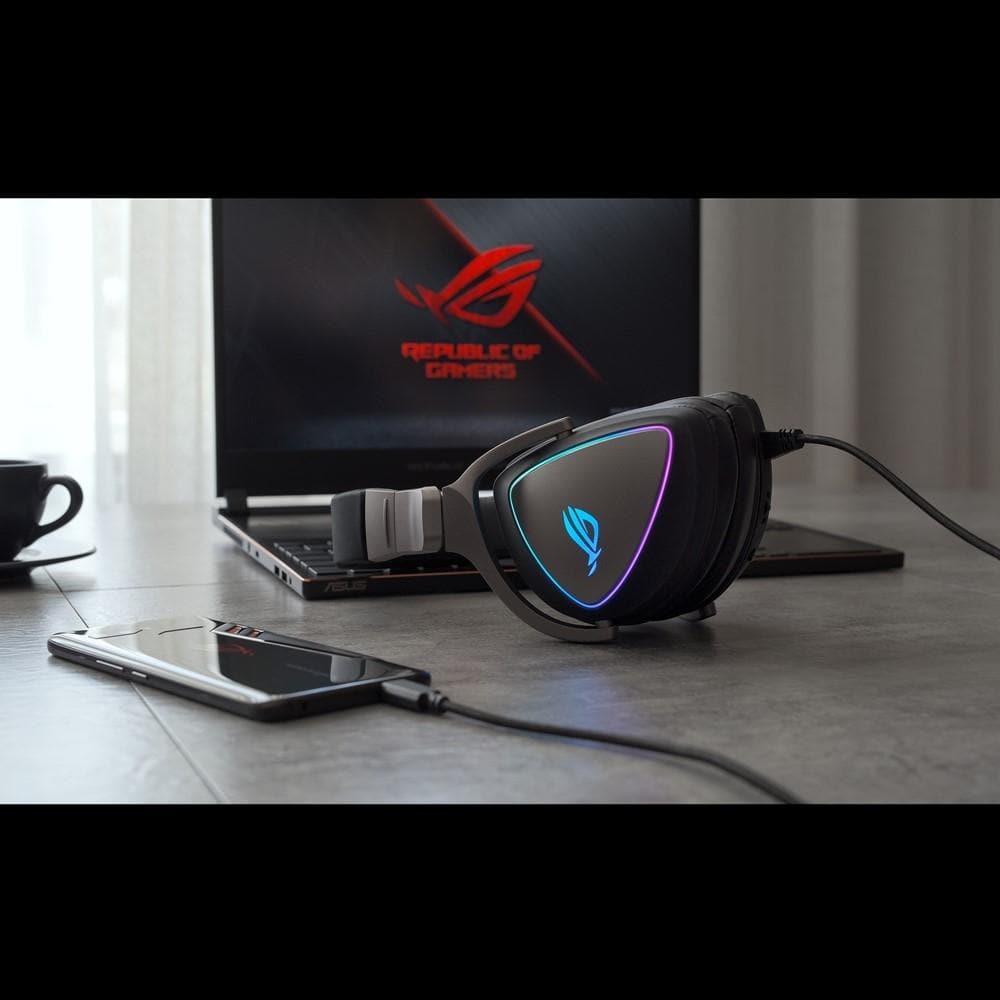 ASUS ROG Delta S Type-C Gaming Headset with Hi-Res ESS DAC, RGB Lighting & 7.1 Surround Sound - Perfect for PC, PS5, Xbox & Mobile Gaming