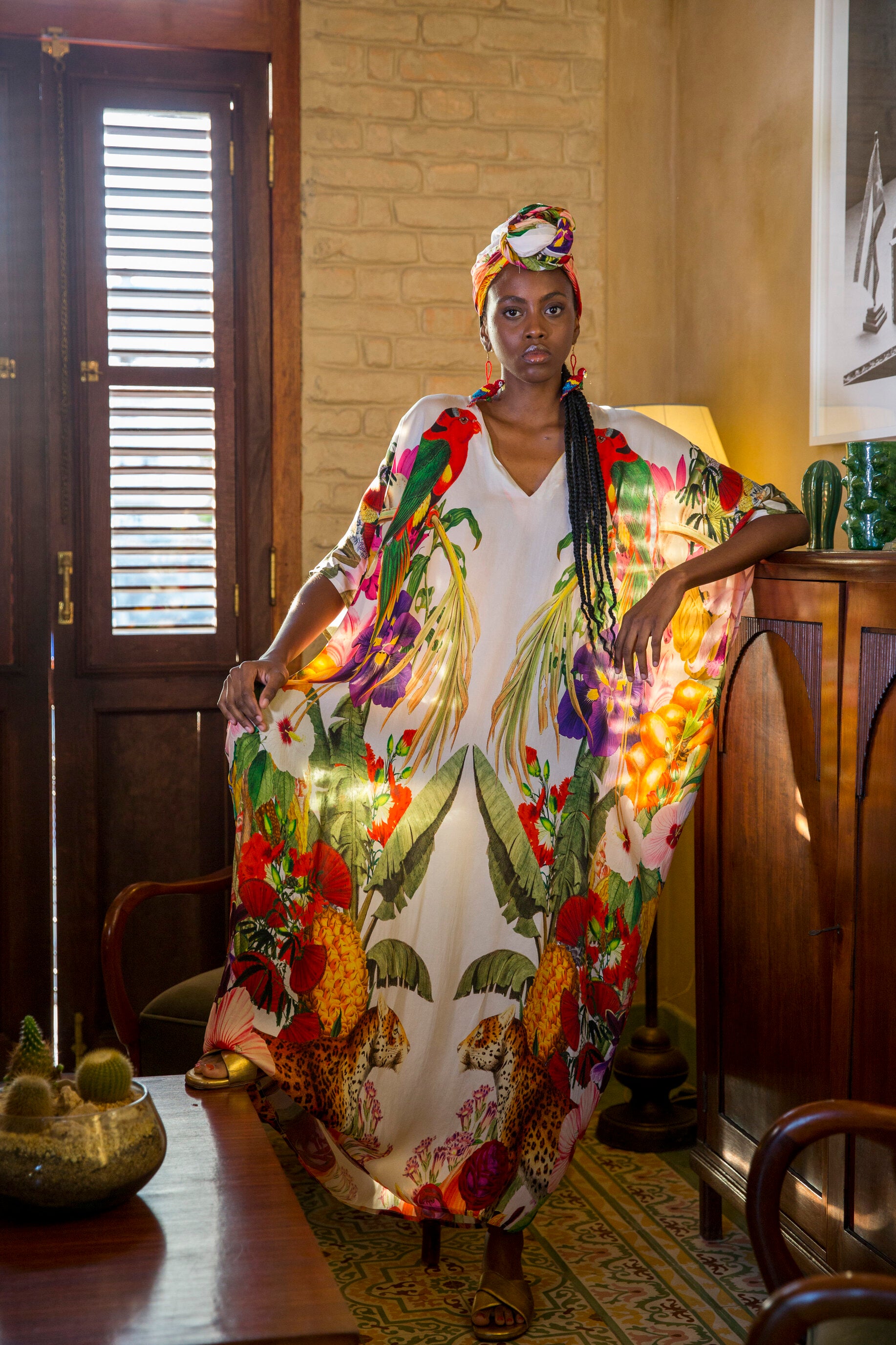 Xim Kaftan 12 - Stylish Women's Summer Maxi Dress with Floral Print | Perfect for Beach Vacation, Pool Party & Boho Fashion