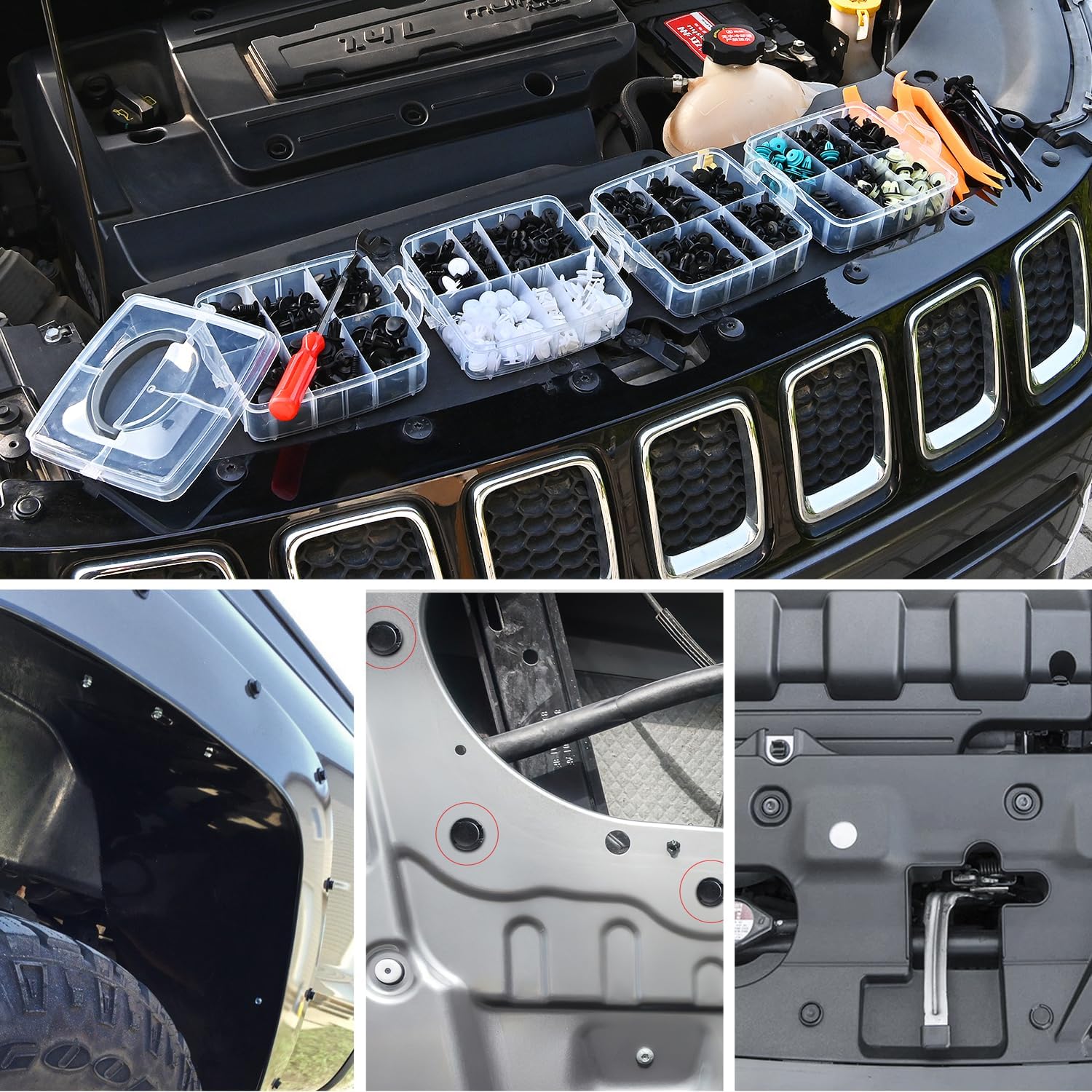 845 Pcs Car Push Retainer Clips Auto Fasteners Assortment Kit - Universal Plastic Trim Panel Clips for Auto Body Repair & Interior Dash Installation (Perfect for DIY Car Maintenance & Detailing)