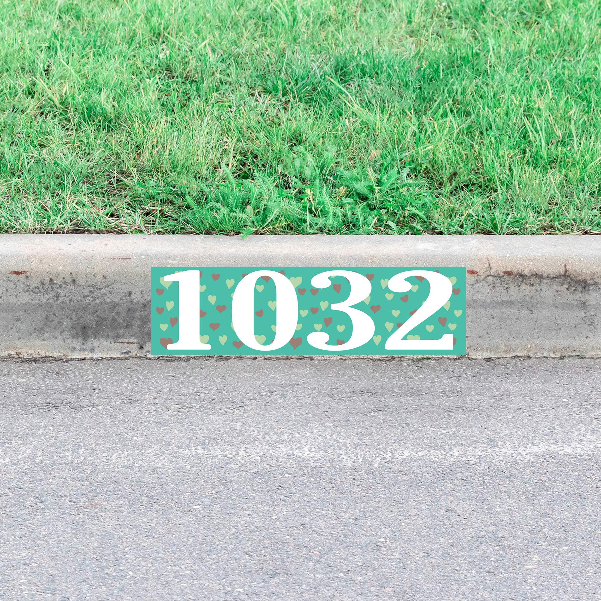 Customized House Address Sticker - Personalized Curb Decal with Heart Design for Street Numbers (PCCD26) | Perfect for Home Mailbox, Driveway & Front Yard Decor
