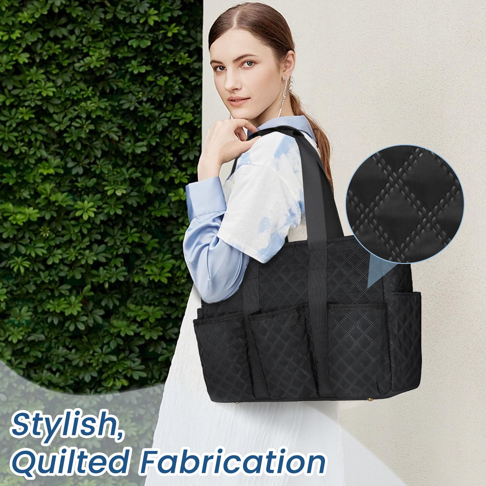 Stylish Large Waterproof Tote Bag for Women - 15.6