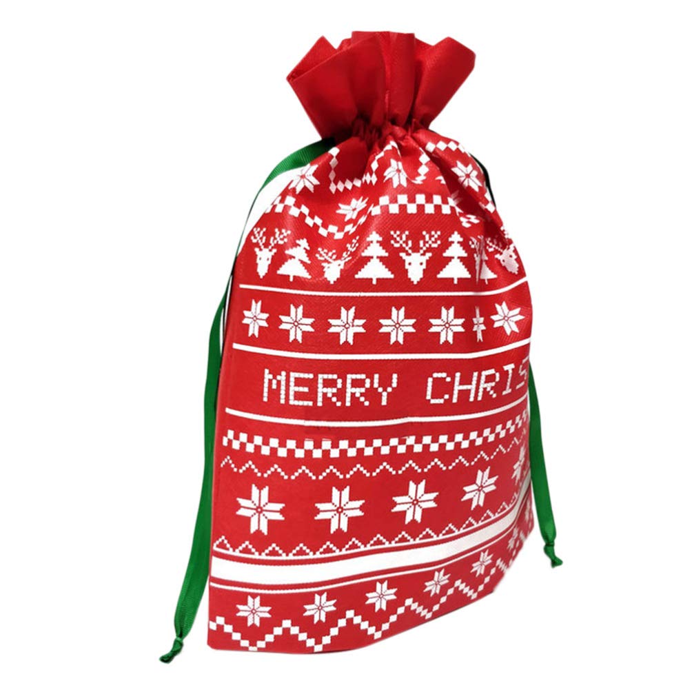 Tomaibaby 2-Piece Christmas Gift Bags Set - Santa & Snowman Drawstring Party Favors Bags for Holiday Gifts, Candy & Treats | Perfect for Christmas Parties, Stocking Stuffers & Secret Santa Exchanges