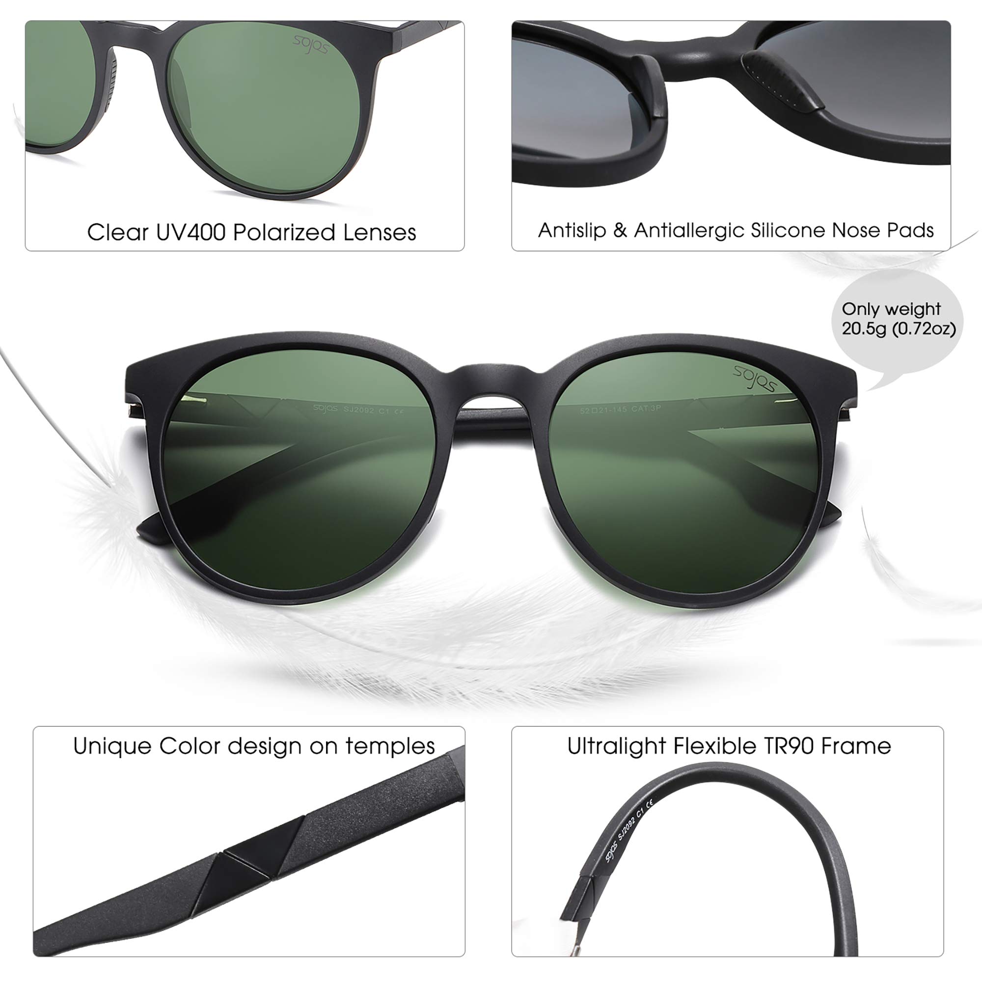 SOJOS Oversized Round Polarized Sports Sunglasses for Women & Men - Ultralight TR90 Frame, UV Protection, Unisex Athletic Sunglasses SJ2092 - Perfect for Running, Cycling, Hiking & Outdoor Activities