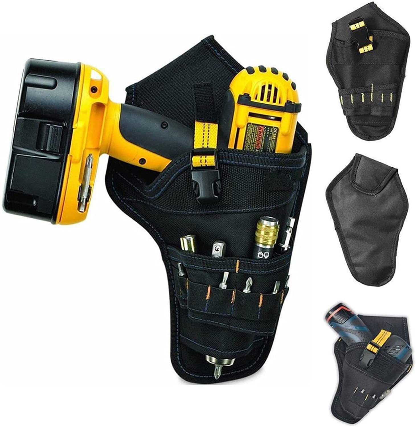 YUEGOO Heavy Duty Portable Drill Holster Belt - Professional Cordless Drill Storage Pouch for Easy Work Carrying | Perfect for Construction, DIY Projects & Electricians