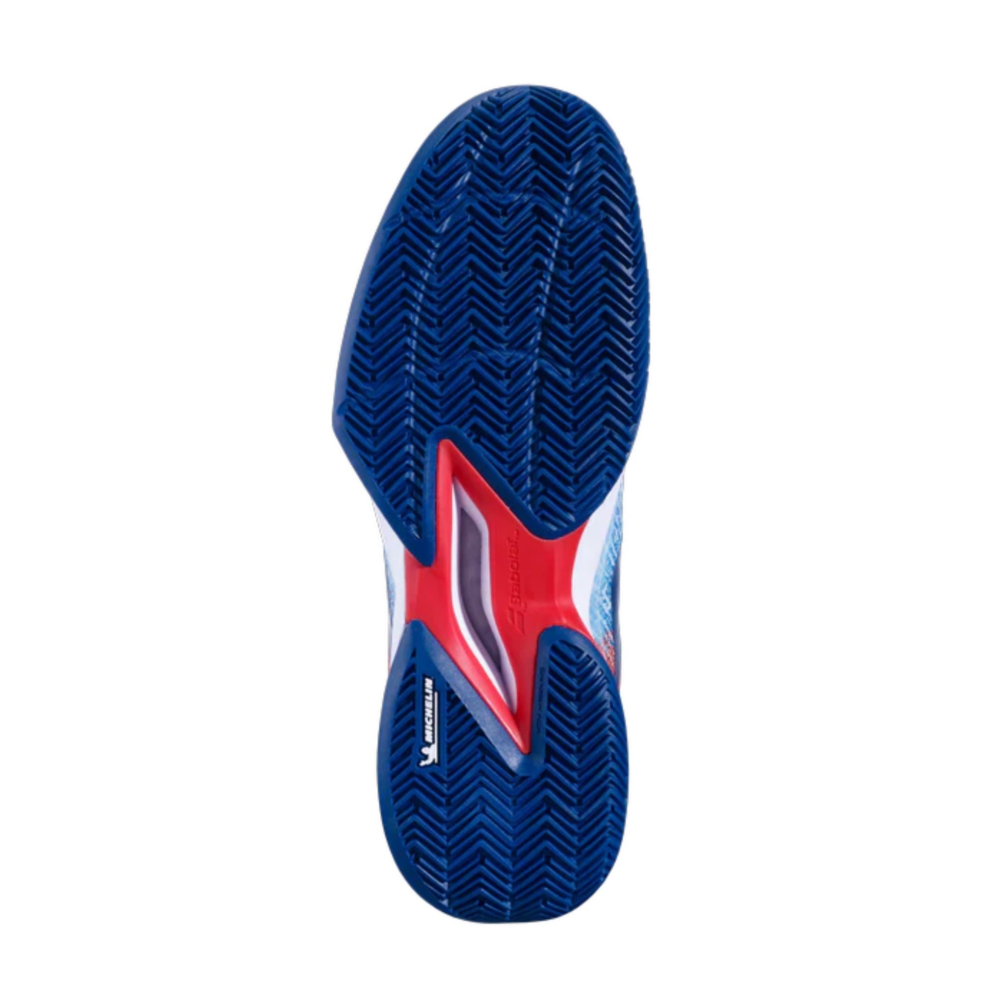 Babolat Jet Mach 3 All Court Tennis Shoes for Men - White/Blue - Lightweight Performance Sneakers for Hard Court & Clay Court Play