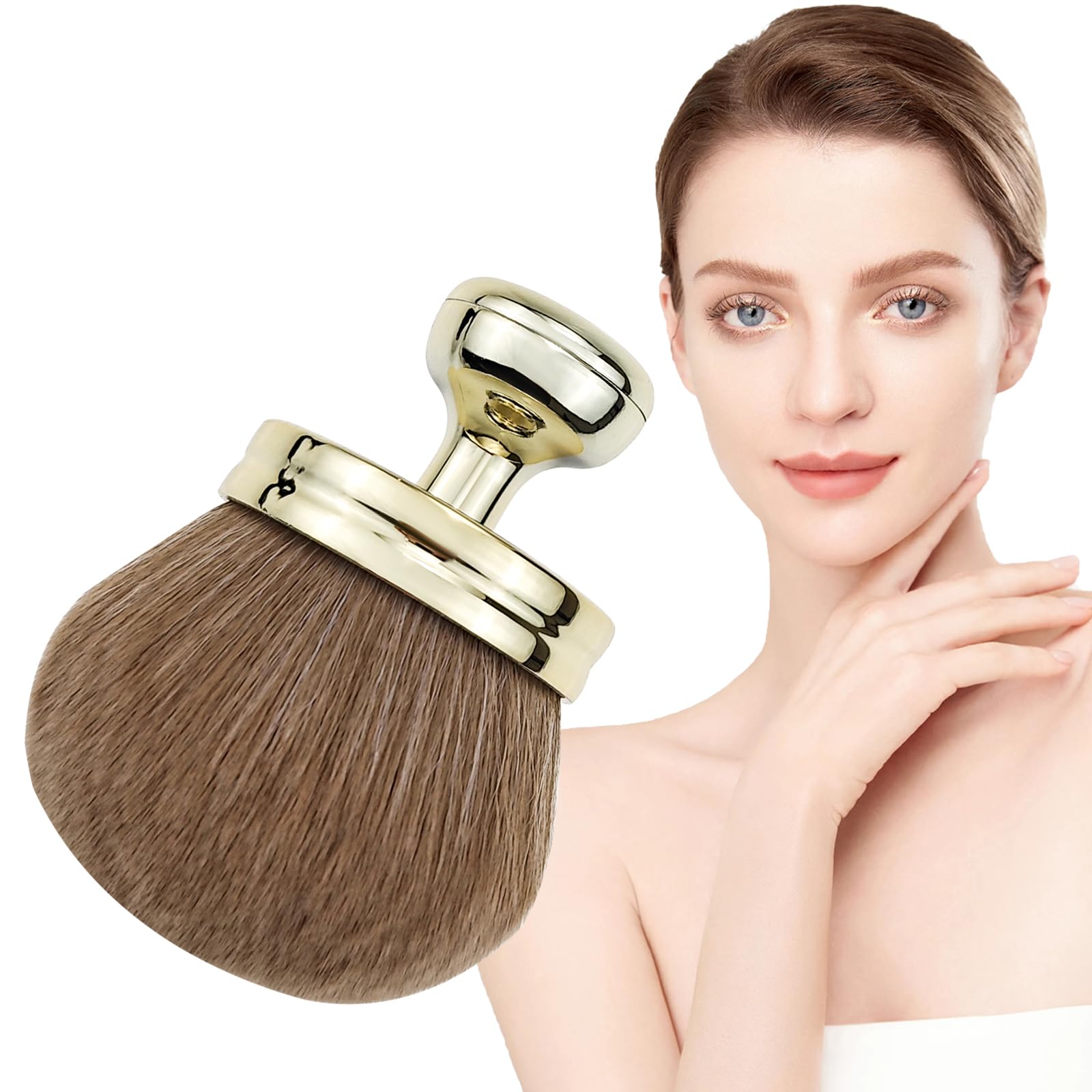 Extra Large Self Tanning Brush for Face & Body - Streak-Free Tan Applicator for Smooth, Even Tan - Perfect for Self Tanner & Bronzer (Gold) | Ideal for Home & Professional Use