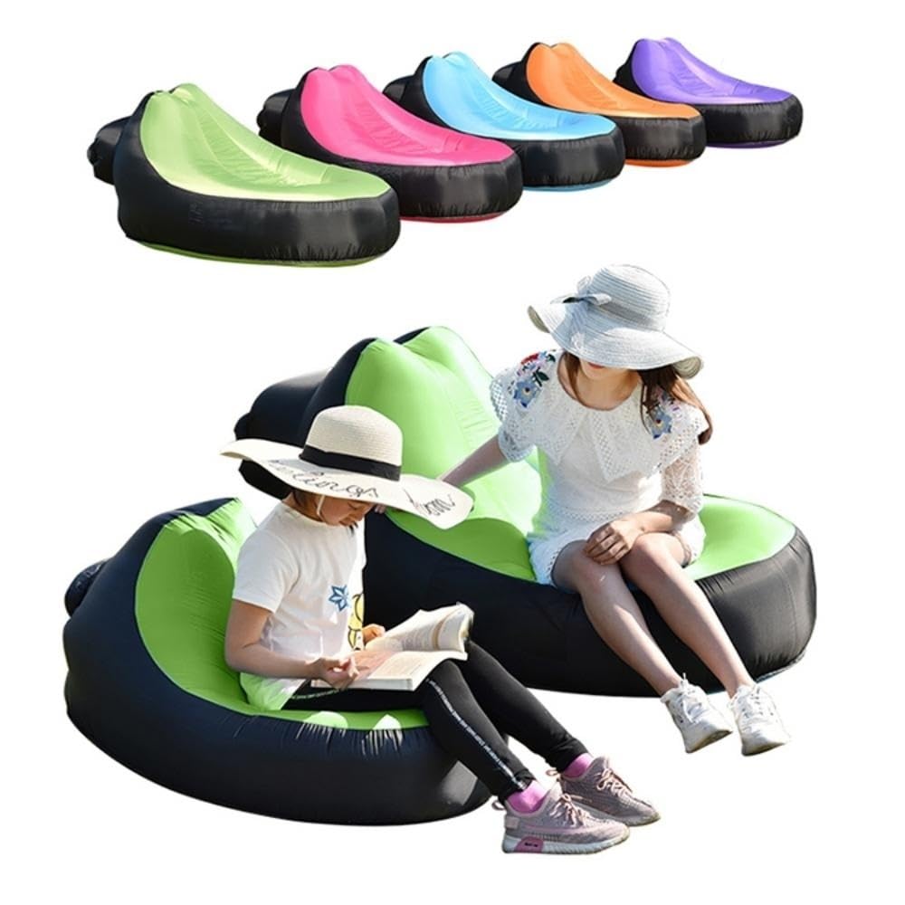 LUTEM Inflatable Couch - Portable Camping Chair with Quick Setup, 126x68x88.5cm Green Inflatable Sofa for Outdoor Adventures | Perfect for Beach, Picnic, Hiking, Backpacking & Backyard Relaxation