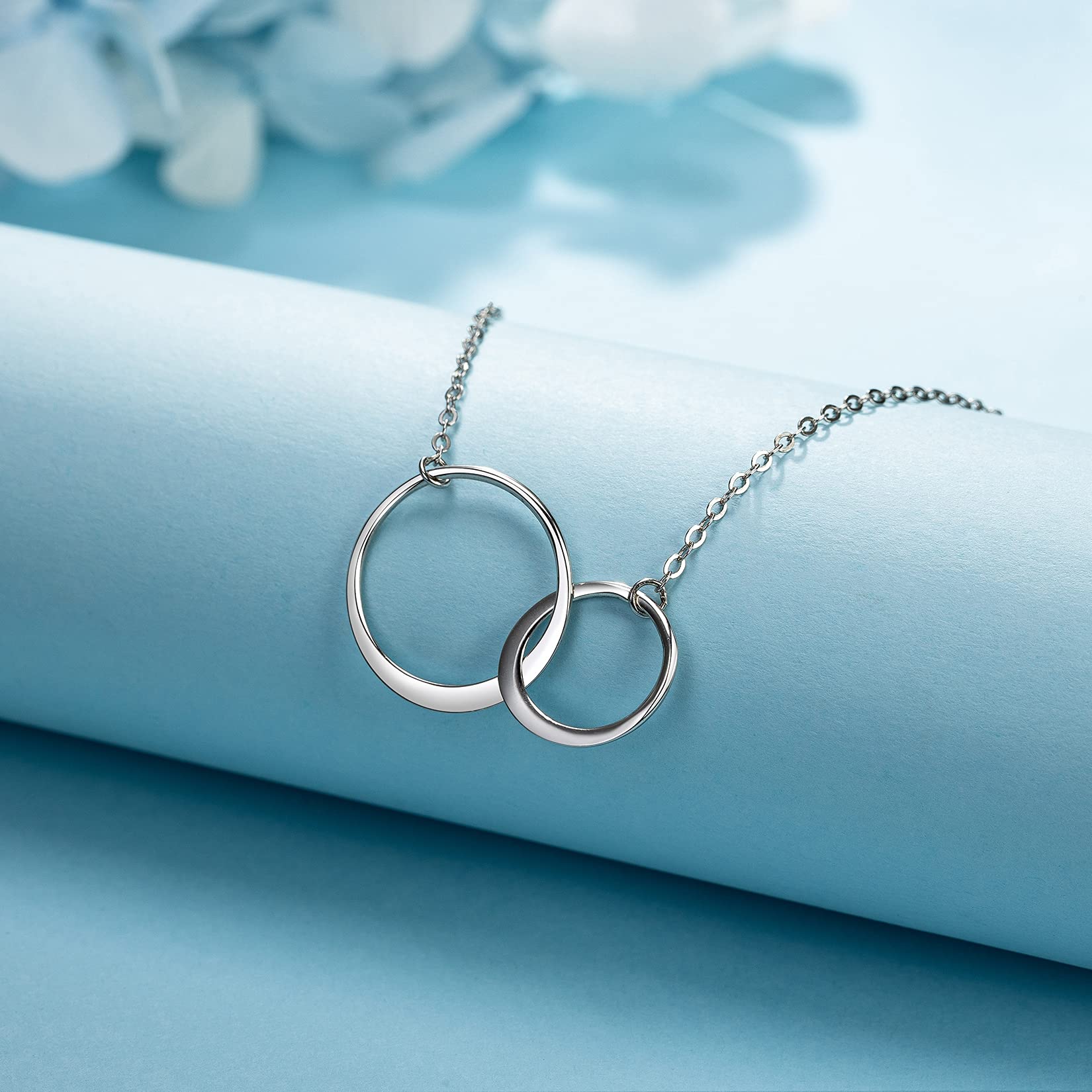 LOVEMY Sweet 13th Birthday Gifts for Girls - Sterling Silver 2 Ring Necklace for Teen Girls | Birthday Jewelry, Friendship Gifts for Her | Perfect for Birthday Parties, Graduation & Special Occasions