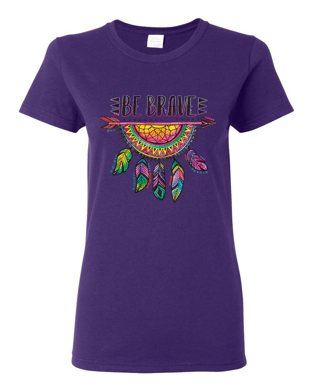 Brave Dreamcatcher Women's T-Shirt | Dean Russo Art Pop Culture Graphic Tee | Colorful Neon Design for Casual Wear & Music Festivals
