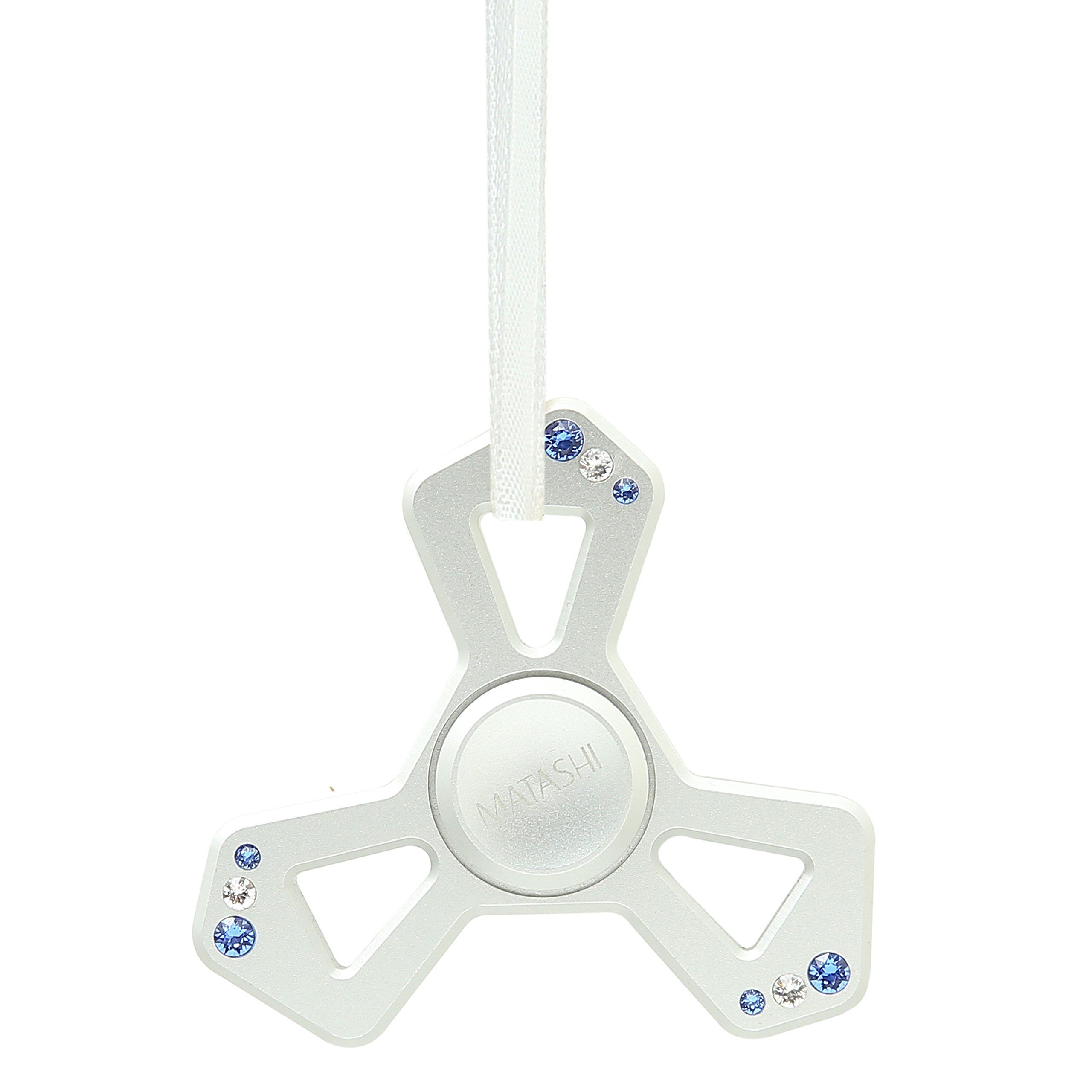 Shiny Chrome Christmas Tree Ornament with Ribbons for Holiday Decor