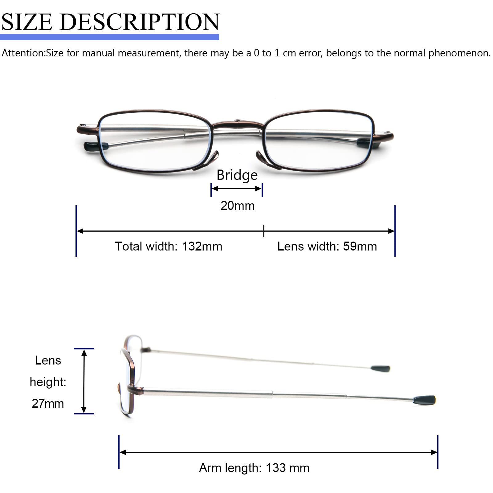 REAVEE Blue Light Blocking Reading Glasses for Men & Women - Foldable Computer Readers with Spring Hinge & Portable Case - Perfect for Office Work, Screen Time & Travel