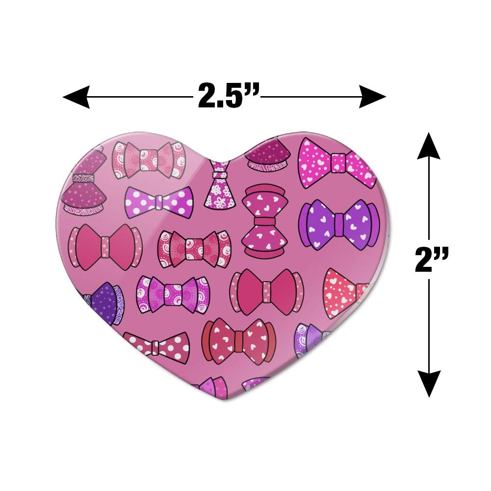 Adorable Pink and Purple Heart Bow Acrylic Refrigerator Magnets - Cute Fridge Decor for Girls, Kids Room, Office & Home Organization