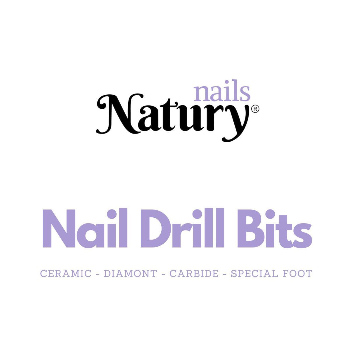 Natury Nails Tungsten Carbide Drill Bit - Professional Nail Drill Bit for Manicure & Pedicure | Works on Acrylic, Gel & Enamel Nails | Medium Grit | Perfect for Salon & Home Nail Care