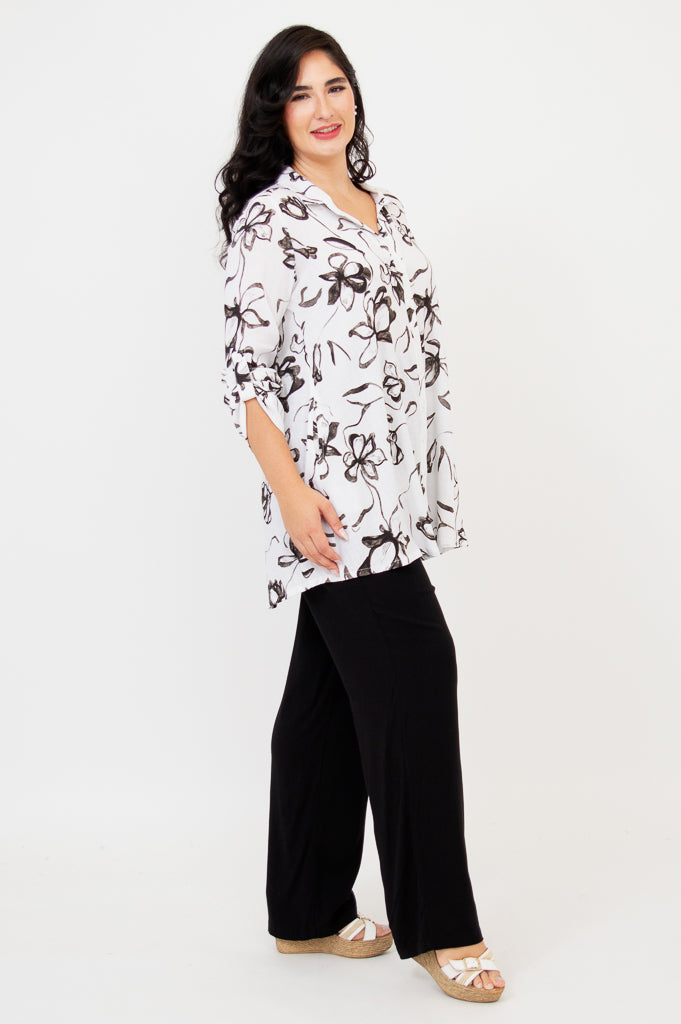 Celine Blouse for Women - Soft Linen Bamboo Fabric - Elegant & Comfortable Top for Work, Date Night & Summer Outfits