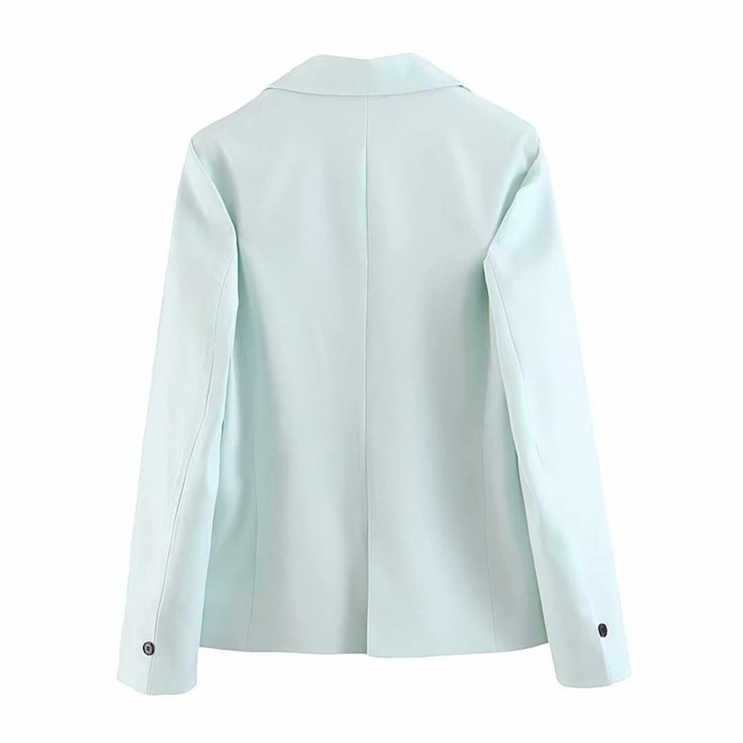 Women's 2-Piece Outfits - Solid Color Long Sleeve Blazer & High Waist Straight Pants Set | Casual Workwear & Office Attire for Professional Women