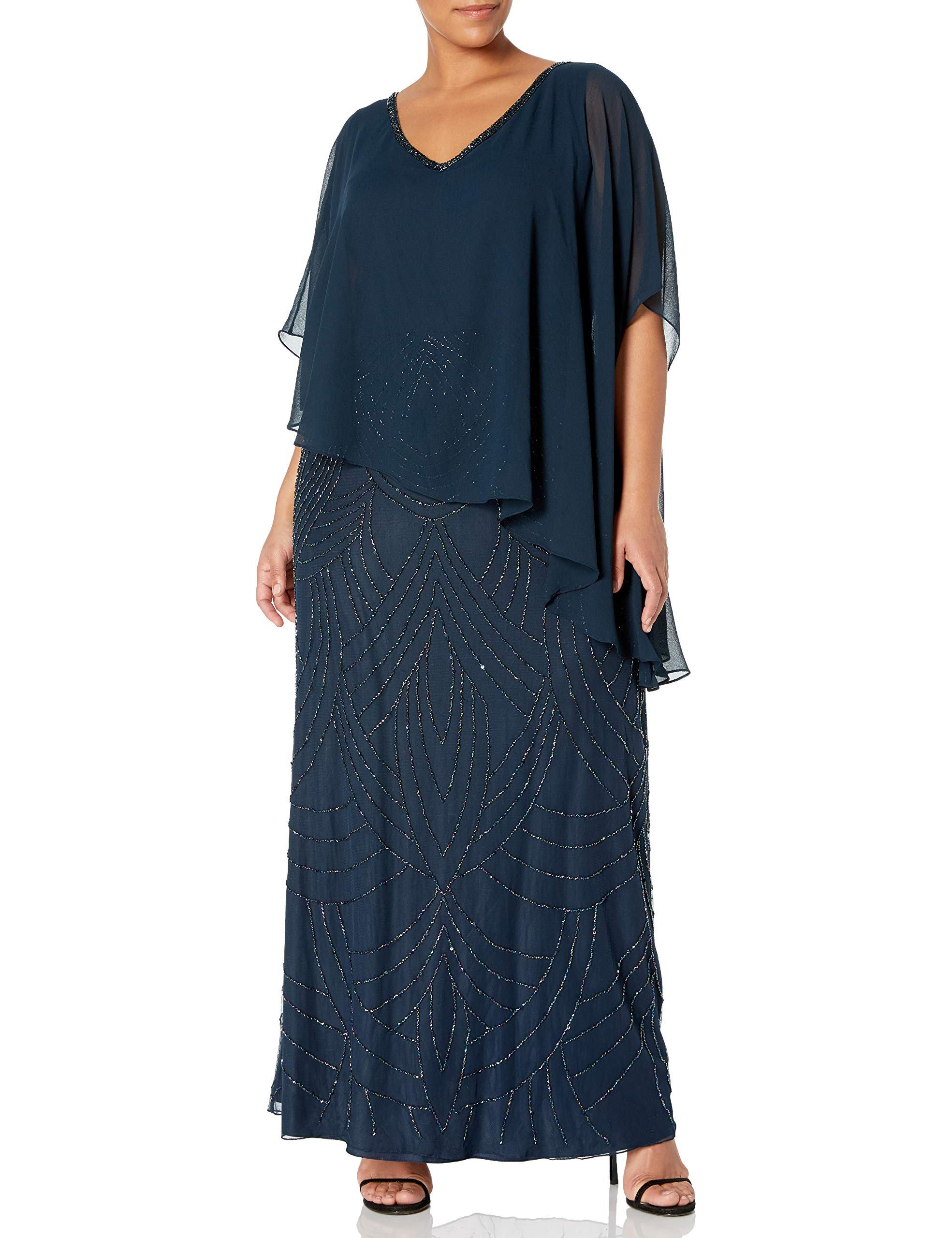 J Kara Women's Plus Size Beaded Bottom Pop Over Tunic - Casual Boho Chic Blouse for Summer Outfits & Beach Vacations