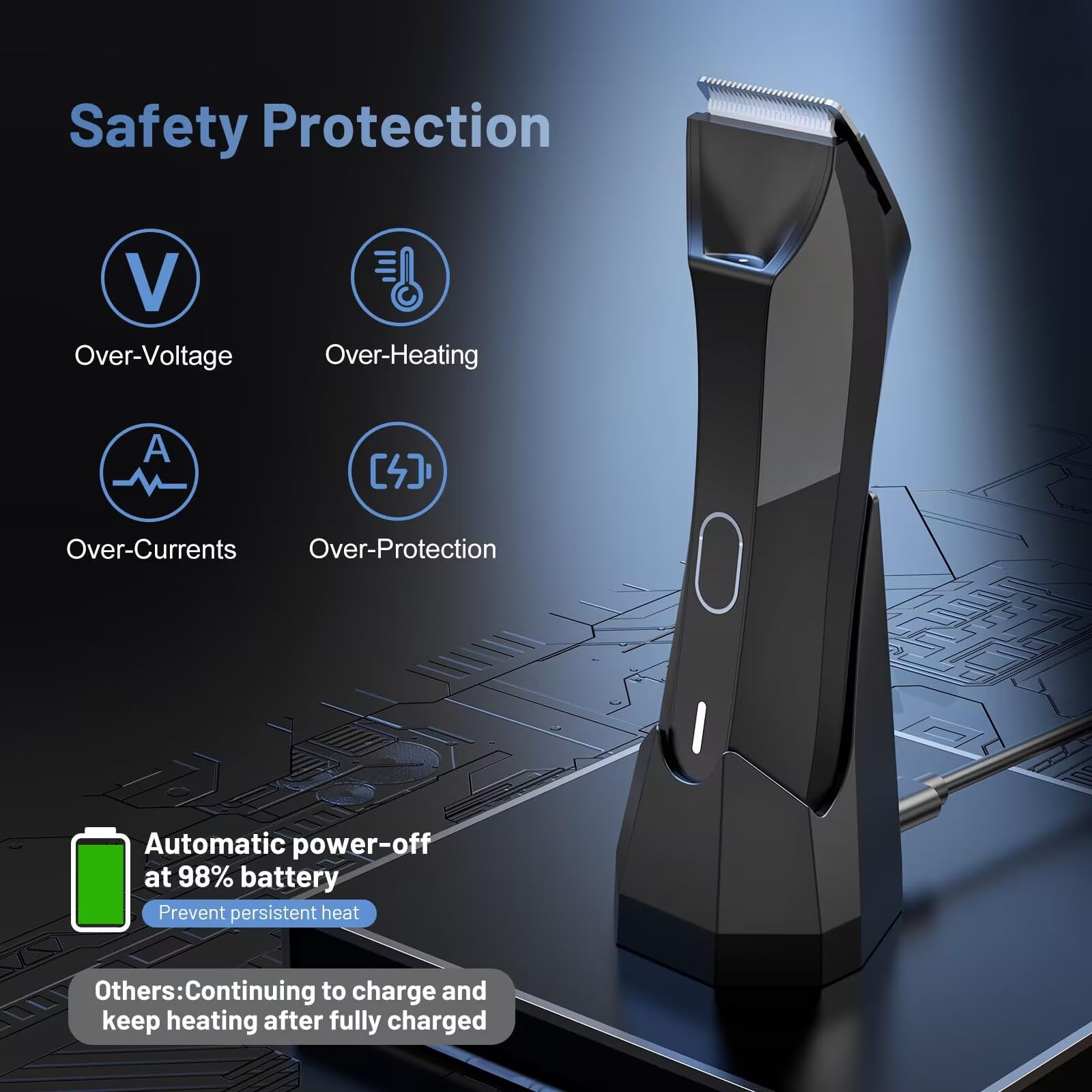 Manscaped 4.0 Charging Dock Replacement with USB-C Cable & AC Adapter - Wireless Charging Stand Base for Electric Groin Hair Trimmer - Perfect for Travel, Gym & Home Grooming
