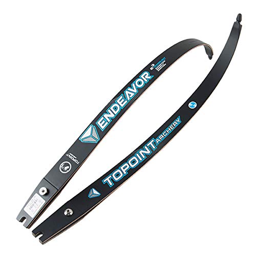 TOPOINT ARCHERY Endeavor Recurve Bow Limbs - ILF Compatible, 16-44LBS in 2# Increments, Compressed Fiber Glass & Hard Maple (66