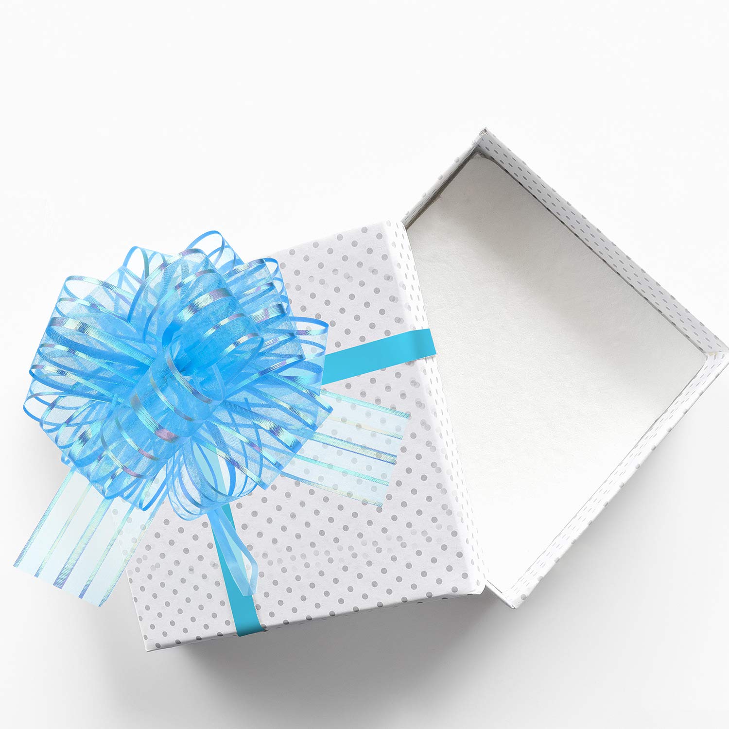 12-Piece Large Pull Bow Gift Wrapping Ribbons - 8 Inch Light Blue Decorative Bows for Presents, Wedding Decorations, Gift Baskets & Flower Arrangements - Perfect for Birthday Gifts, Christmas Packages & Party Decor