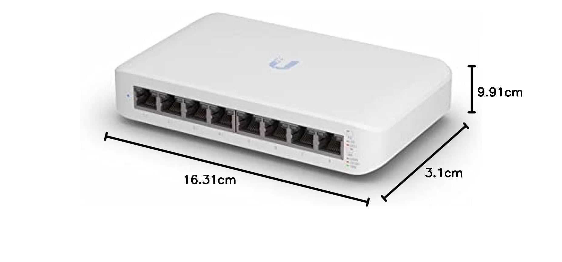 Ubiquiti UniFi Switch Lite 8 PoE | 8-Port Gigabit Ethernet Switch with 4 PoE+ 802.3at Ports (USW-Lite-8-PoE) - White | Ideal for Home Office, Small Business & Smart Home Network Setup