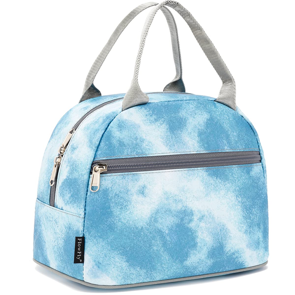 FlowFly Insulated Lunch Bag Cooler Tote for Women & Men - Stylish Tie Dye Lunch Organizer Holder - Perfect for Work, School, Picnics & Outdoor Activities