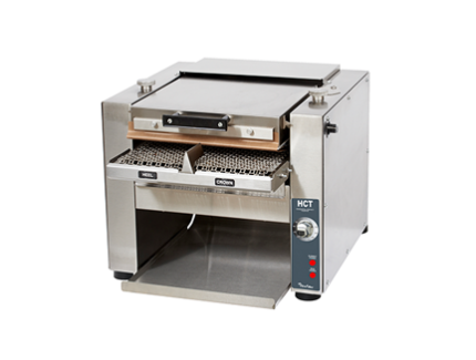 HCT13S Commercial Contact Toaster with Analog Temperature Controls & Silicone Belt - Perfect for Restaurants, Diners, and Breakfast Cafes