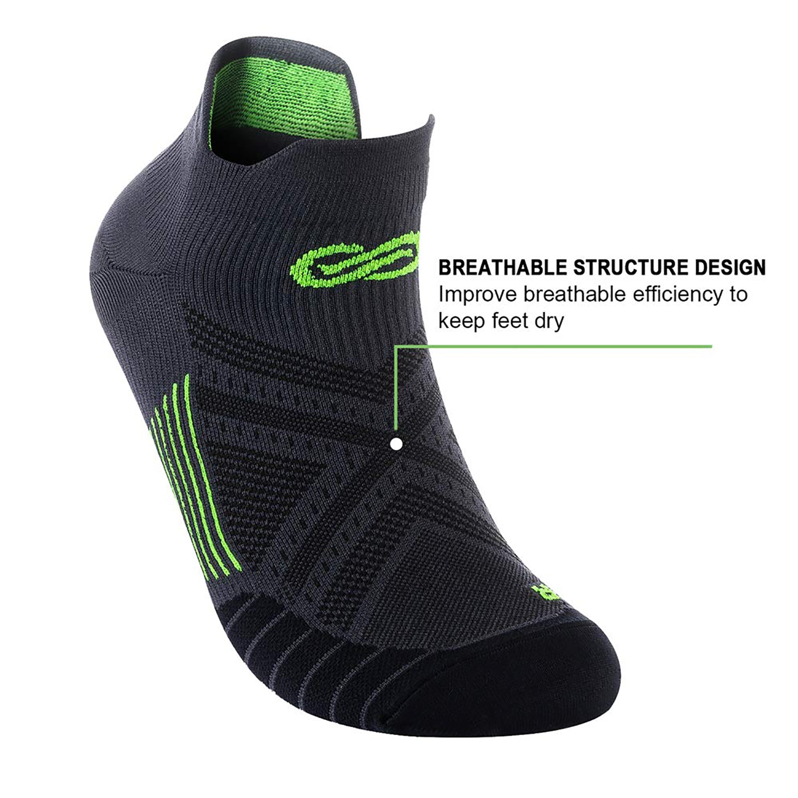 GECKOMAN x PAPLUS Ankle Compression Running Socks for Men & Women - 2 Pairs Pack - Moisture Wicking & Breathable for Marathon, Hiking, Gym Workout & Sports Performance